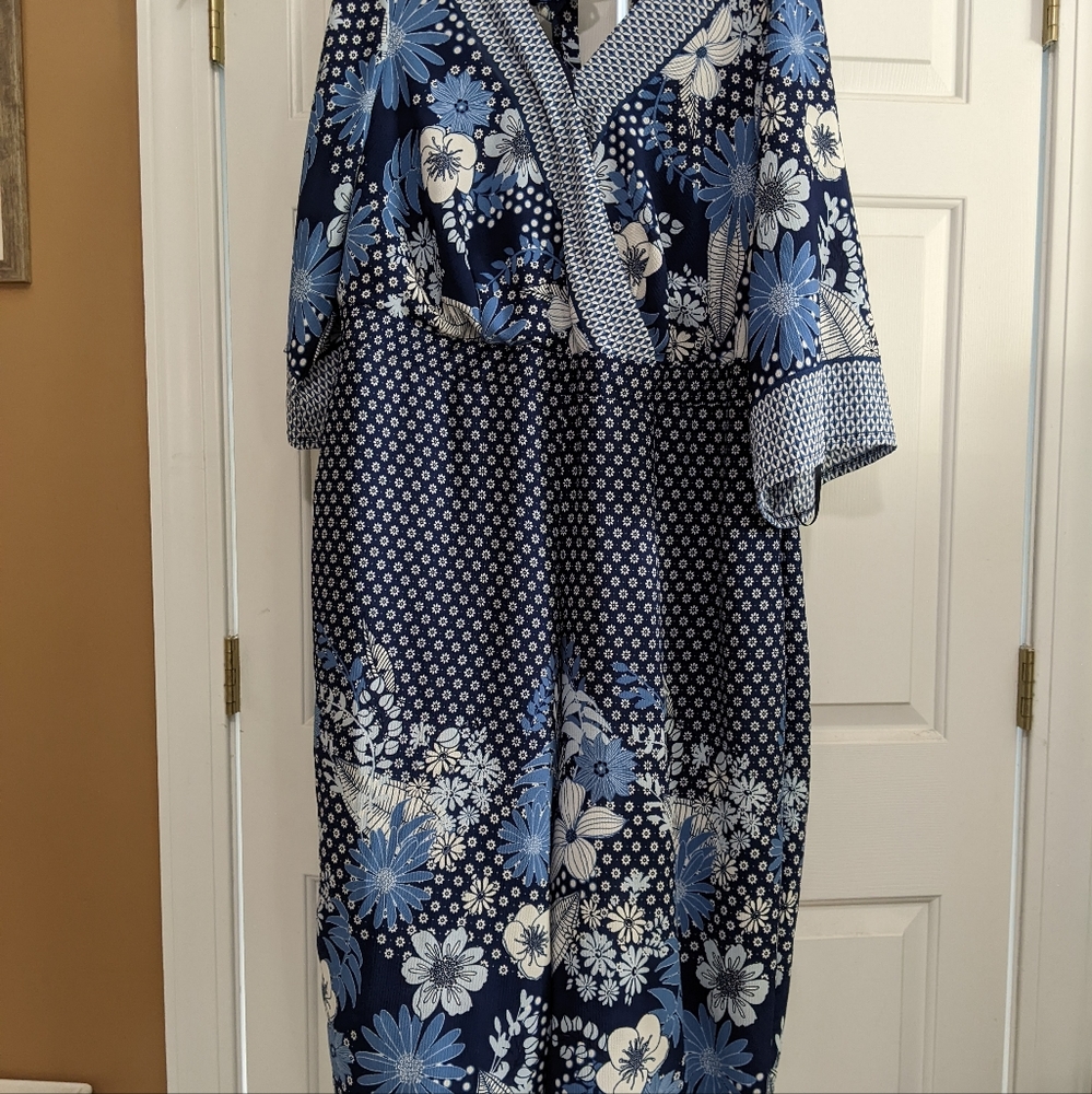 Blue and white jumpsuit by Lane Bryant size 18